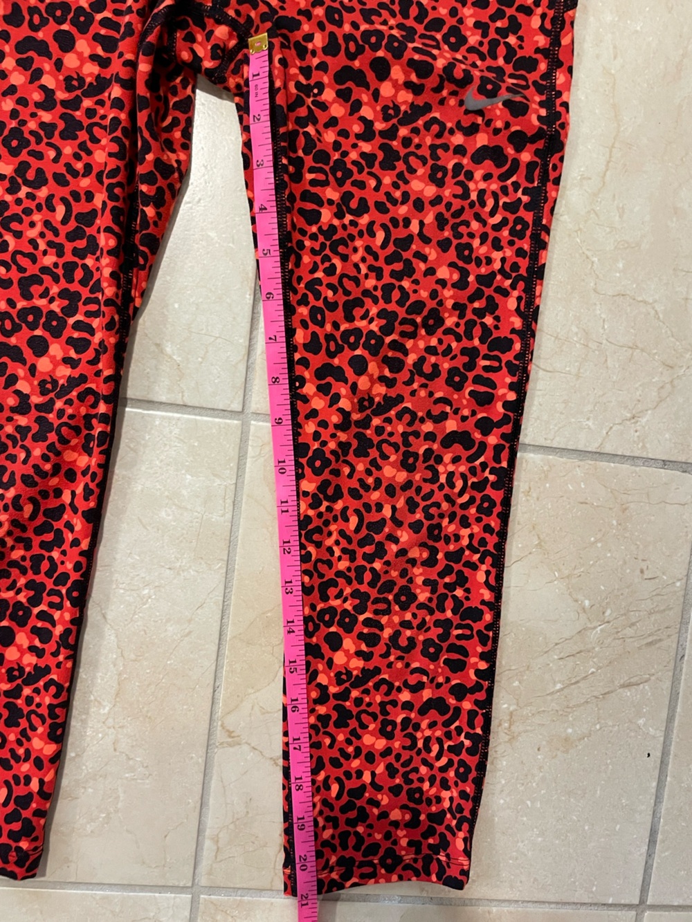 Nike Dri-Fit black & orange Leopard Print Leggings - Picture 8 of 13